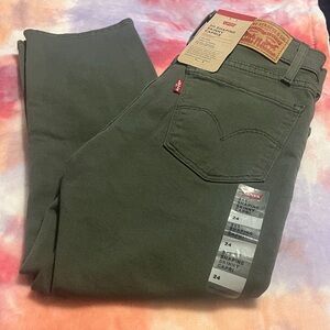 Levi's Olive Green 311 Shaping Skinny Capri Jeans Size 24